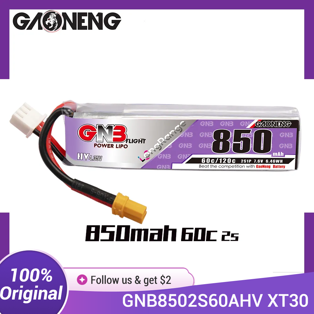 Drone Kit Racing - GAONENG GNB LiPo batterie 850mAh 2S