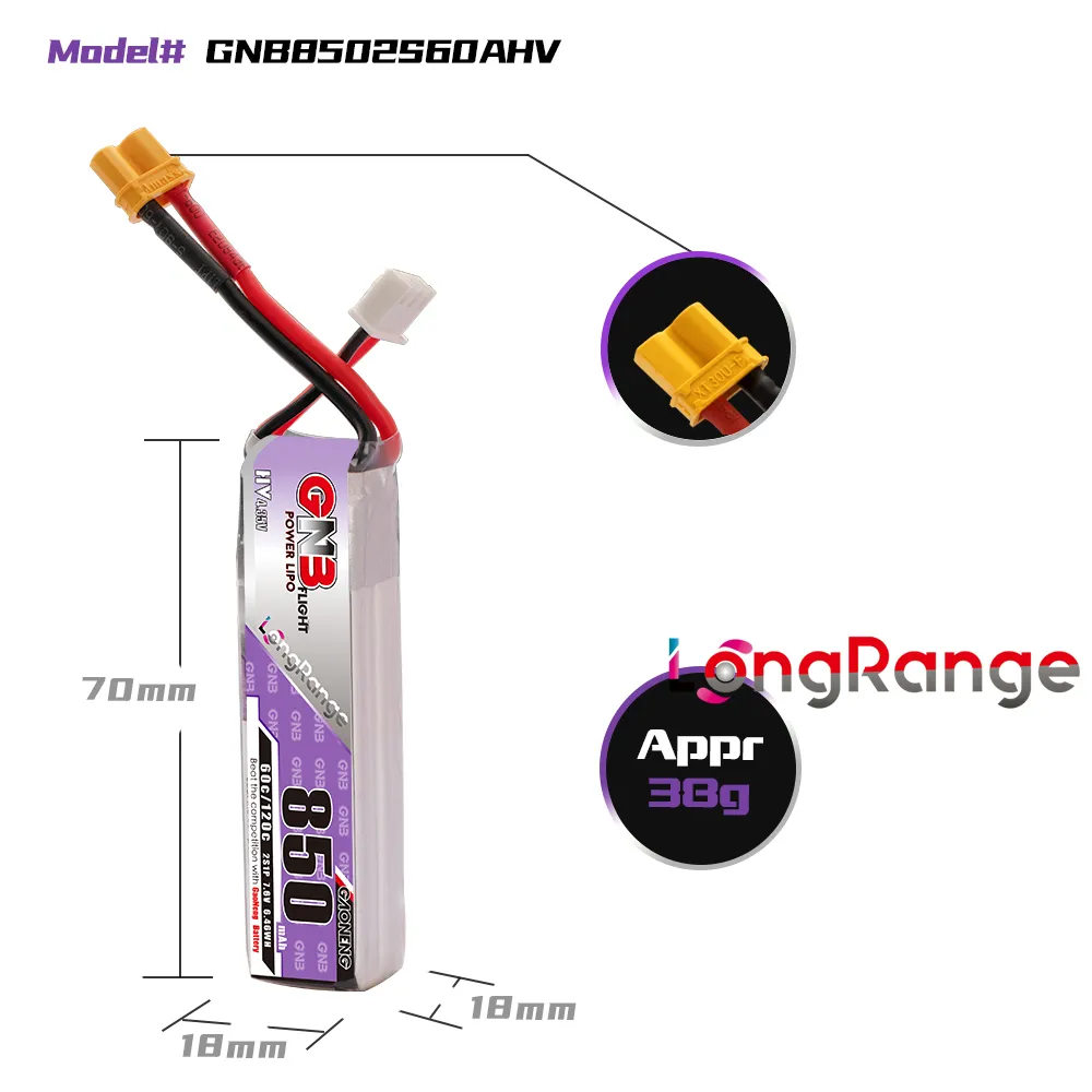 GAONENG GNB LiPo batterie 850m - Drone Kit Racing avis et prix